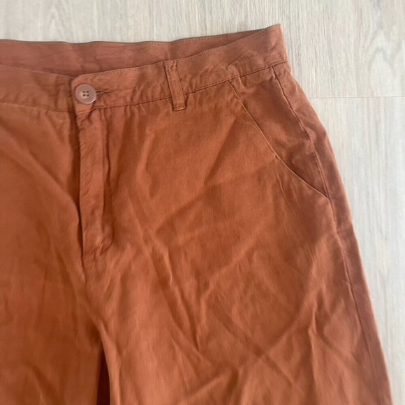 Kut from the Kloth Wide Leg High Waist Pants Tencel Linen Brown 10 NWOT - Picture 5 of 10